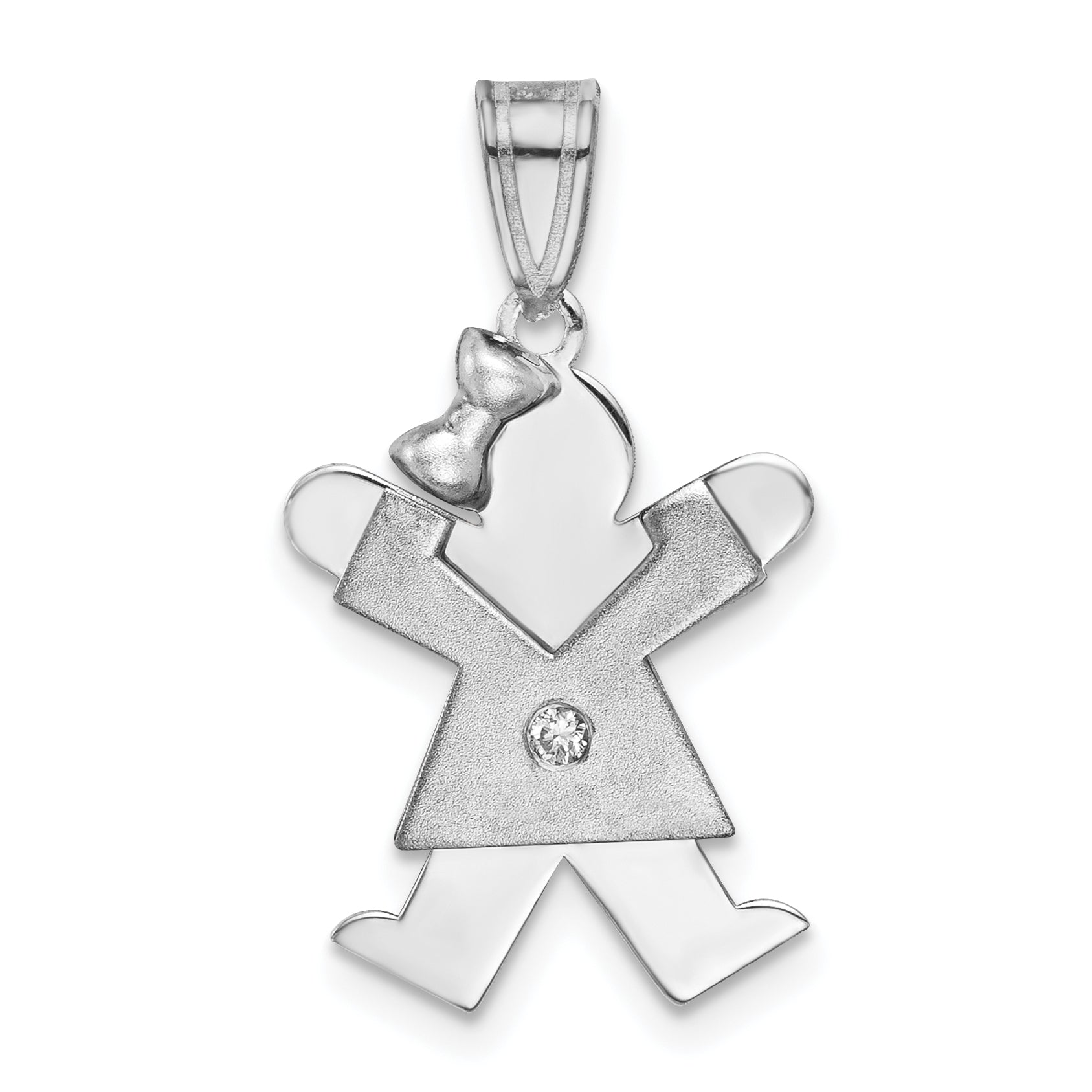 14k White Gold VS Diamond Kid Pendant