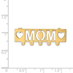 14K Gold Polished Mom Pin with Elegant Yellow Finish
