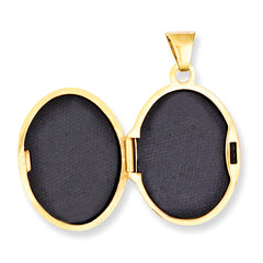 14K Yellow Gold White Rhodium-plated Footprints Locket
