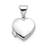 14k White Gold Polished Heart-Shaped Locket