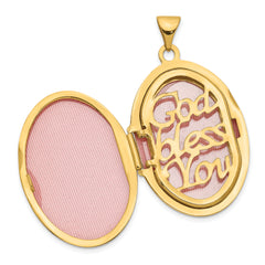 14Ky With White Rhodium Diamond Guardian Angel Oval Family Locket