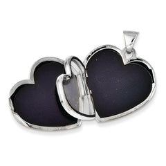 14K White Gold 21mm Heart Domed Family Locket