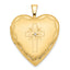 14ky 20mm Diamond Satin & D/C Cross Heart Locket