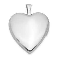 14K White Gold 20mm Diamond Satin & Diamond Cut Cross Heart Locket