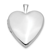 14K 20mm White Gold Plain Polished Heart Locket
