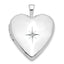14K 20mm White Gold Diamond Heart Locket