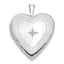 14K White Gold Diamond Side Swirl Edge 20mm Heart Locket