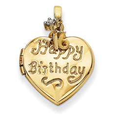 14k 15mm Heart Happy 16th Birthday with CZ Locket