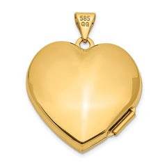 14K Two-tone Dia Always in my Heart With Heart Charm Inside 21mm Heart Locket