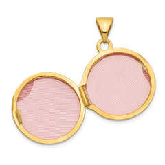 14K 16mm Round Locket with Scroll Design