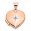 14k Rose Gold Diamond Polished 15mm Heart Locket
