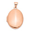 Oval Locket Pendant in 14K Rose Gold, 28mm Engravable - Sophia Jewelers