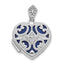 Vintage Filigree Diamond Heart Locket in 14K White Gold, 15mm (0.015 ct. tw.) - Sophia Jewelers