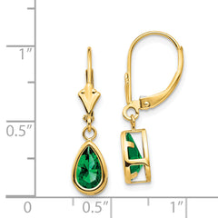 14k 8x5mm Pear Mount St. Helens Leverback Earrings