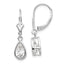 14k White Gold 8x5mm Pear Cubic Zirconia Leverback Earrings