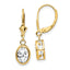 Oval Cubic Zirconia Leverback Earrings in 14K Yellow Gold, 8x6mm - Sophia Jewelers