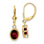 Oval Garnet Leverback Earrings in 14K Yellow Gold, 8x6mm - Sophia Jewelers