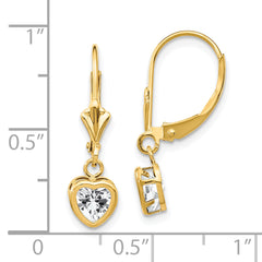 14k 5mm Heart Cubic Zirconia Earrings