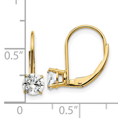 14k 5mm Cubic Zirconia Leverback Earrings
