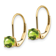 14k 5mm Peridot Leverback Earrings