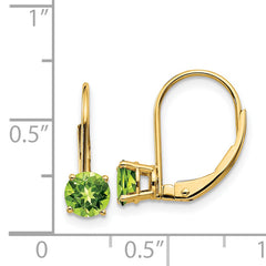 14k 5mm Peridot Leverback Earrings