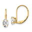14k 6x4mm Oval Cubic Zirconia Leverback Earrings