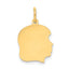 14K Plain Medium .009 Gauge Facing Right Engravable Girl Head Charm