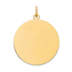 10K Gold Engravable Polished Disc Charm with Solid Design