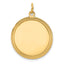 Plain Round Disc Charm in 14K Yellow Gold, 29mm Textured Engravable - Sophia Jewelers