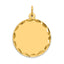 Etched Edge Round Disc Charm in 14K Yellow Gold, Engravable, .018 Gauge - Sophia Jewelers