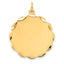 14K .018 Gauge Engravable Scalloped Disc Charm