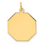 14K Plain .009 Gauge Engravable Octagonal Disc Charm