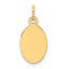 14K Plain .013 Gauge Engravable Oval Disc Charm