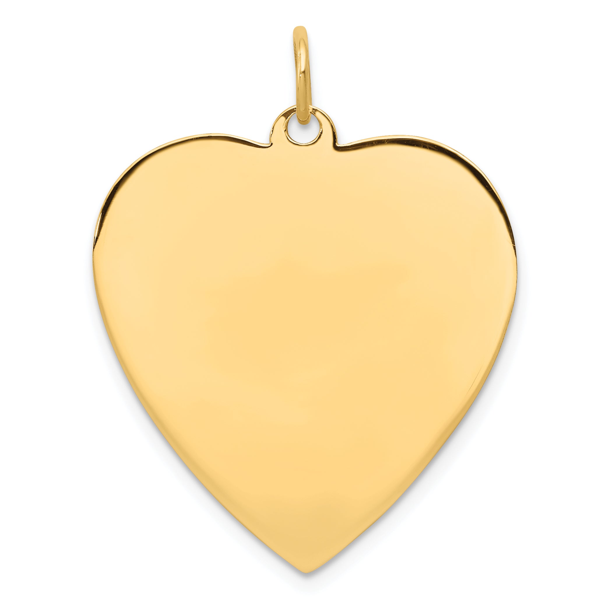 14K Plain .035 Gauge Engravable Heart Disc Charm