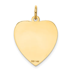 14k Etched .018 Gauge Engravable Heart Disc Charm