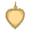 14k Polished .013 Gauge Engravable Heart with Rope Disc Charm