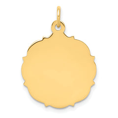 14K Plain .018 Gauge Engravable Disc Charm