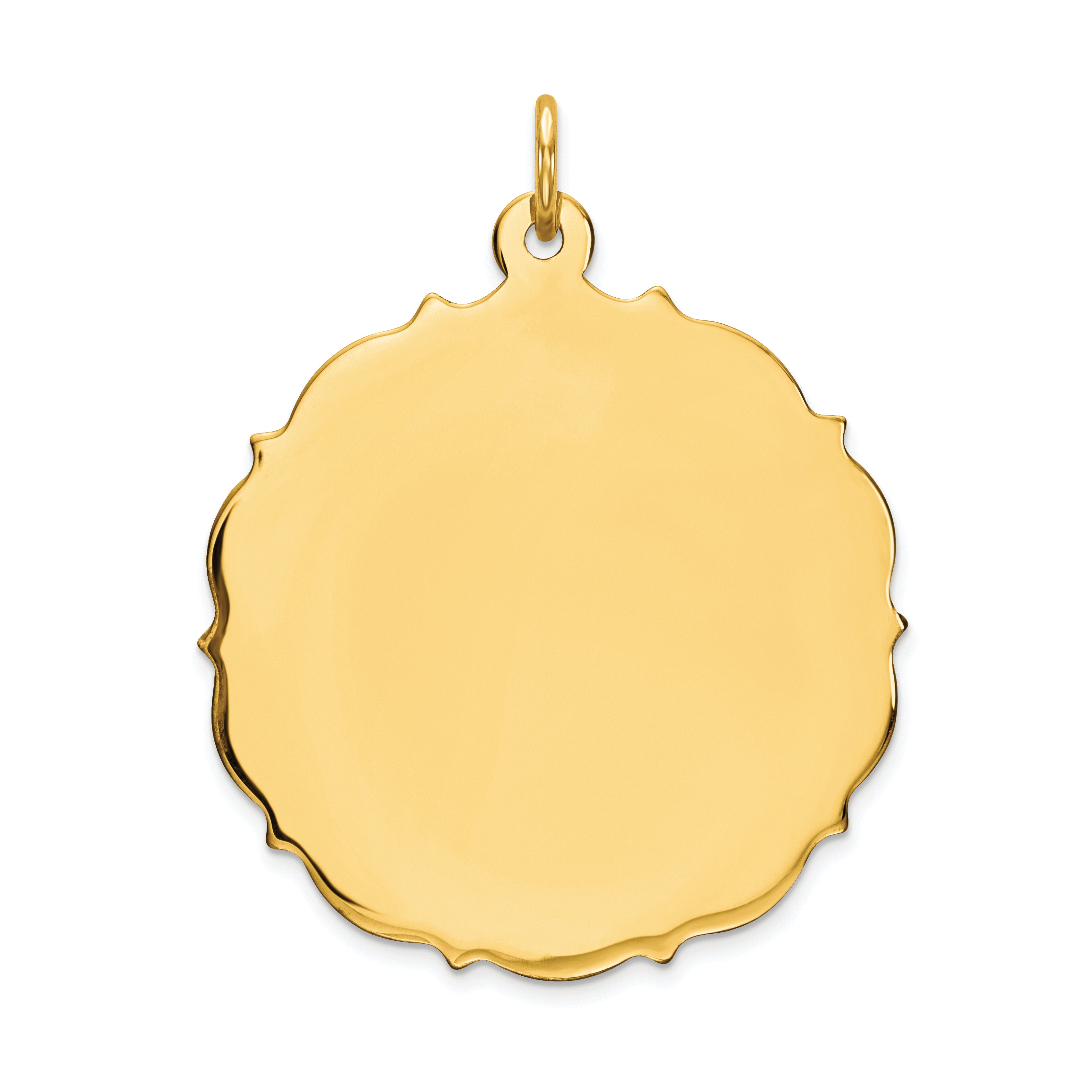 14K Plain .013 Gauge Engravable Disc Charm