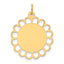 14K Plain .011 Gauge Engravable Flower Disc Charm