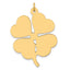 Clover Disc Charm in 14K Yellow Gold, 34x27mm Engravable - Sophia Jewelers