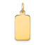 14K Plain .011 Gauge Engravable Rectangular Disc Charm