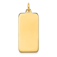 14K Plain .011 Gauge Engravable Rectangular Disc Charm