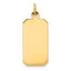 14K Plain .013 Gauge Engravable Rectangular Disc Charm