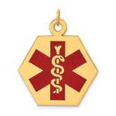 14k Red Enamel Medical Jewelry Pendant