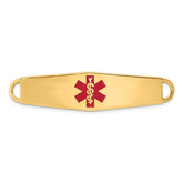 14k Red Enamel Medical Jewelry ID Plate