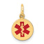 14k Red Enamel Medical Jewelry Pendant