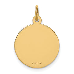 14K Medical Jewelry Unenameled Pendant