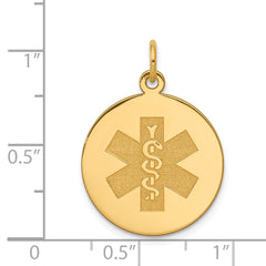 14K Non-enameled Medical Jewelry Pendant
