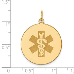 14K Non-enameled Medical Jewelry Pendant