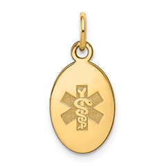 14k Non-enameled Medical Jewelry Pendant